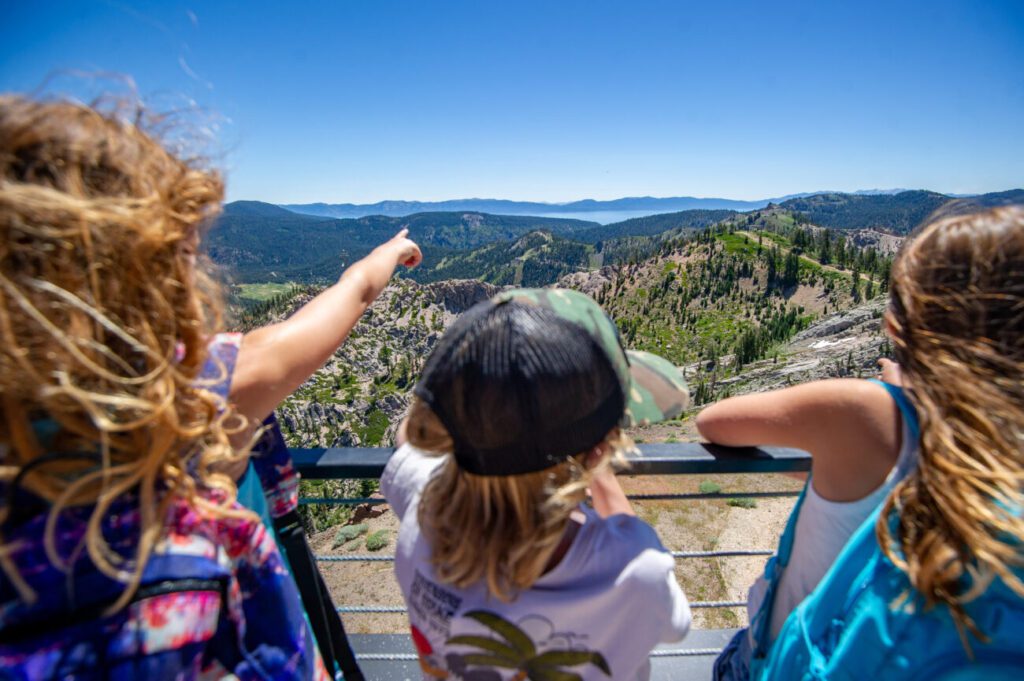 Kids looking out at the view at High Camp